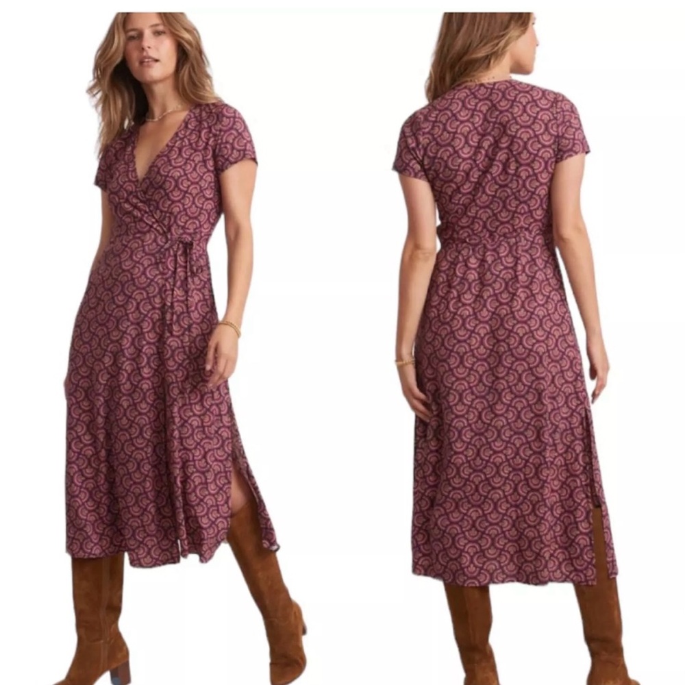 Marine Layer Pink Buttoned Midi Sundress